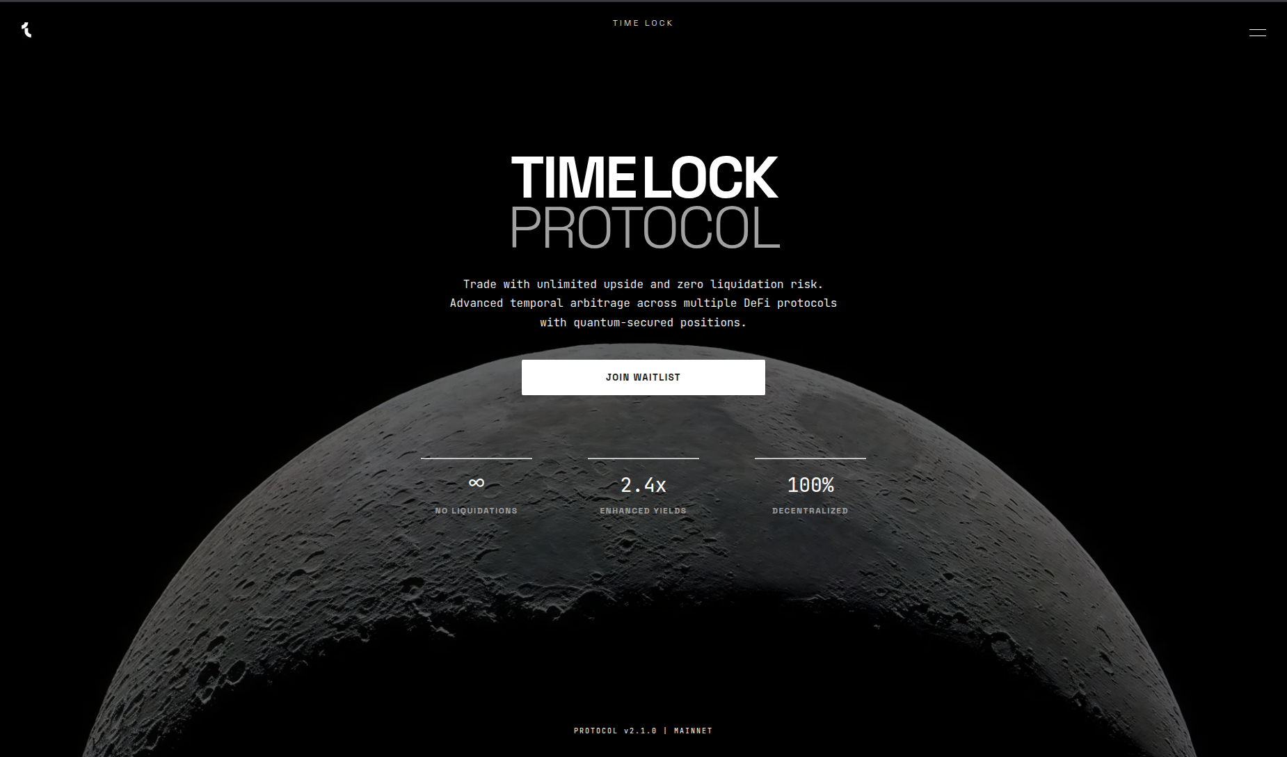 Timelock Landing project screenshot showing the application interface and features