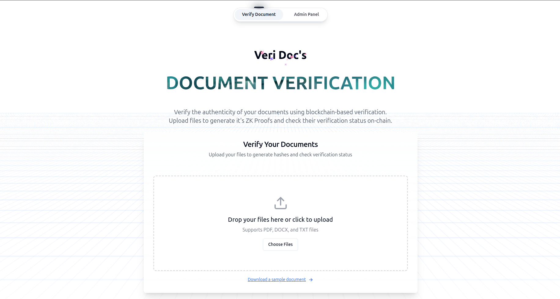 Veri Doc project screenshot showing the application interface and features